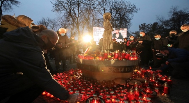 Holodomor kurbanları, Ukrayna’nın başkenti Kiev’de anıldı. 28 Kasım 2020. Fotoğraf: Getty